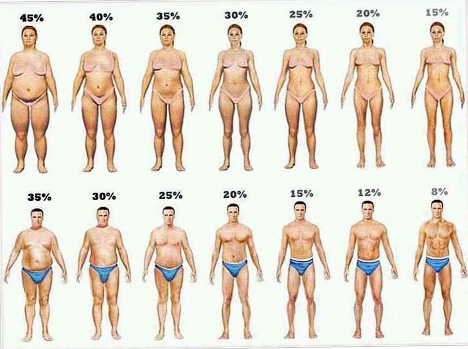 kūno riebalų procentas ir svorio netekimas laikantis keto dietos